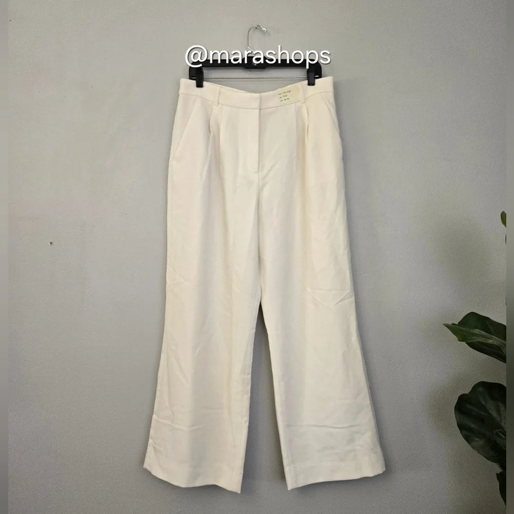 A&F Sloane Tailored Wide Leg Pant White